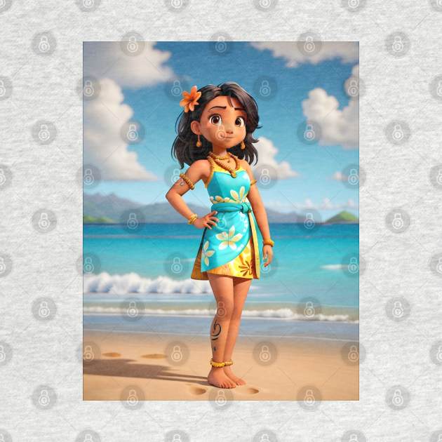 Hawaiian Girl Sticker #1 by TrendyTees